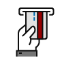 hand with debit card
