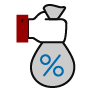 money with percent sign