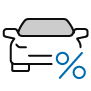 car with percent sign