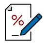 percent with pencil