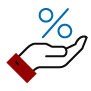 hand with percent sign