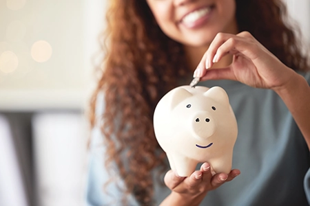 woman with piggy bank